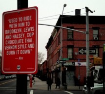 Les lyrics de Nas, Big L, Prodigy, Kanye West envahissent New York (photos & video)